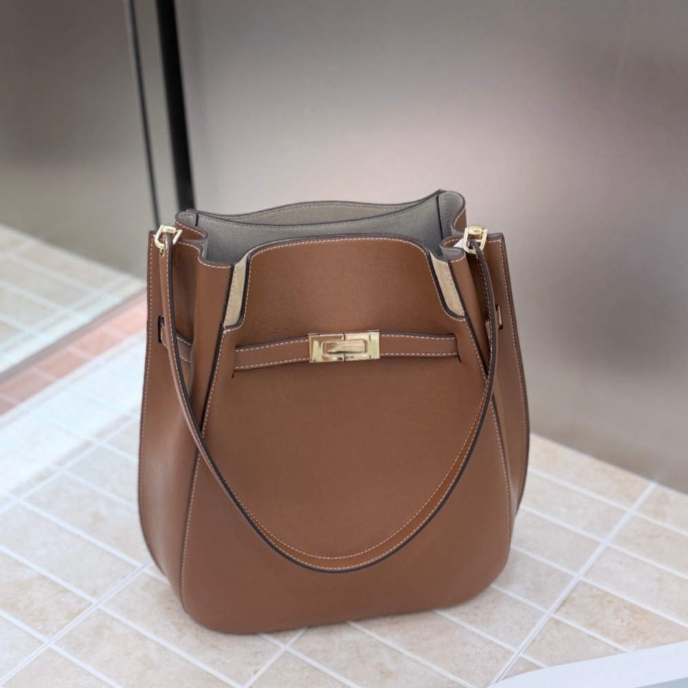 New Bucket Bag Old Money Wind  - Luxury Bags Leather ulasan dan harga