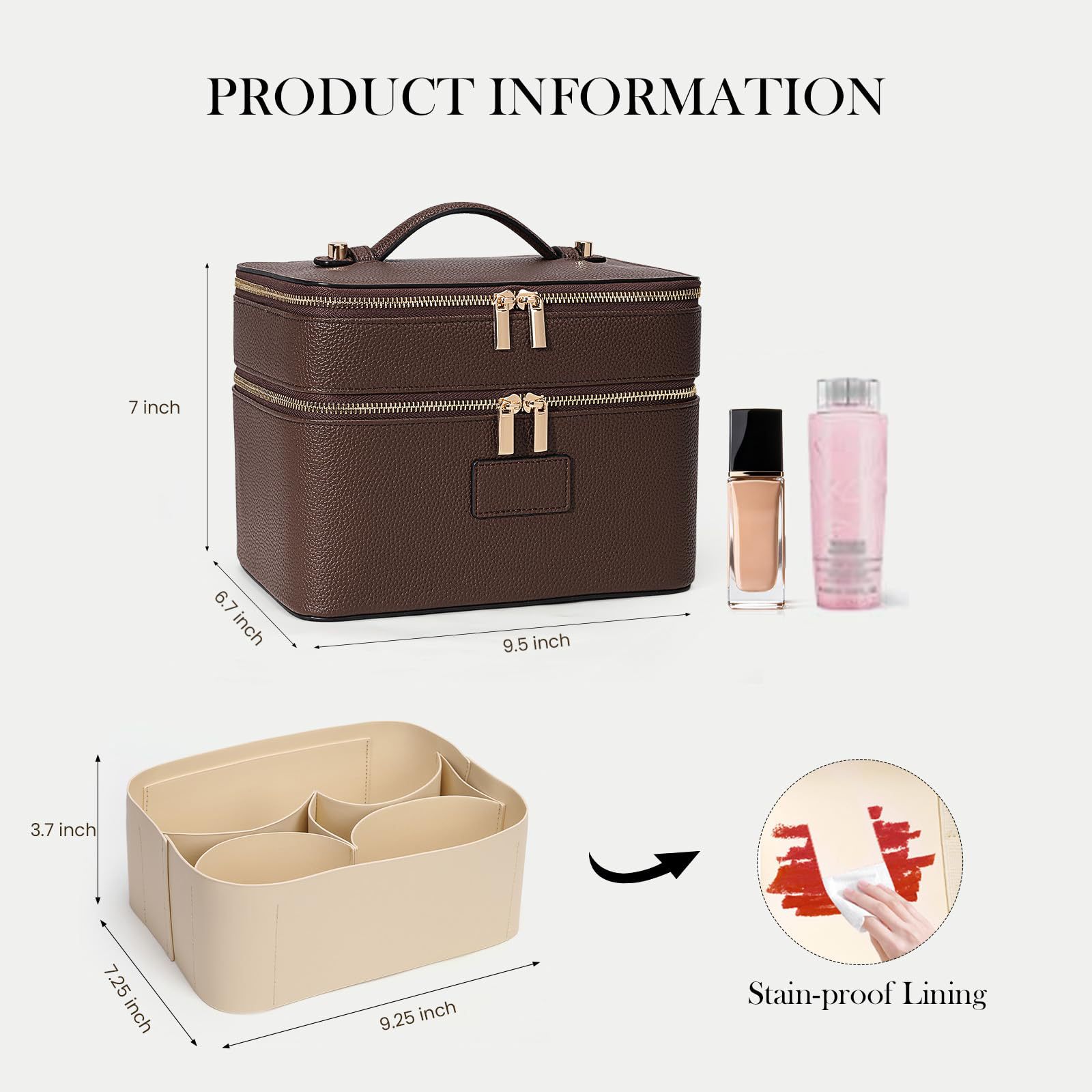 Large Capacity Double-layer Lu - Luxury Bags Leather ulasan dan harga