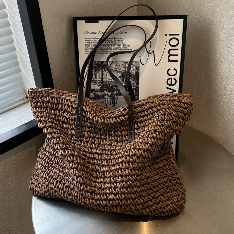 Straw Woven Tote Bags Casual L - Luxury Bags Tote ulasan dan harga